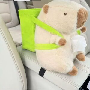 Cute Plush Animal with Green Backpack